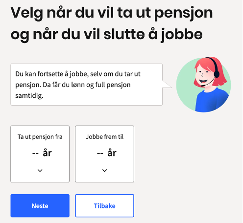 Bilde av vår pensjonskalkulator som ligger bak innlogging